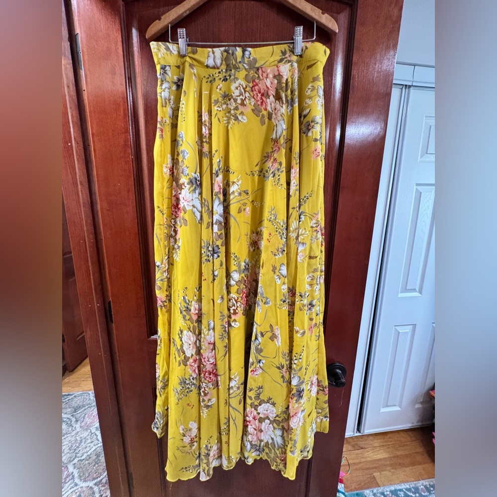 Chicwish Yellow Floral Maxi Skirt - Women's Flowing Summer Skirt